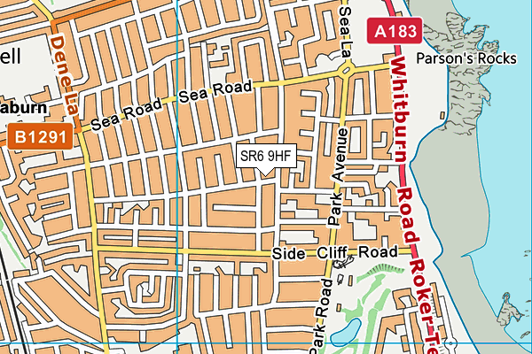 SR6 9HF map - OS VectorMap District (Ordnance Survey)