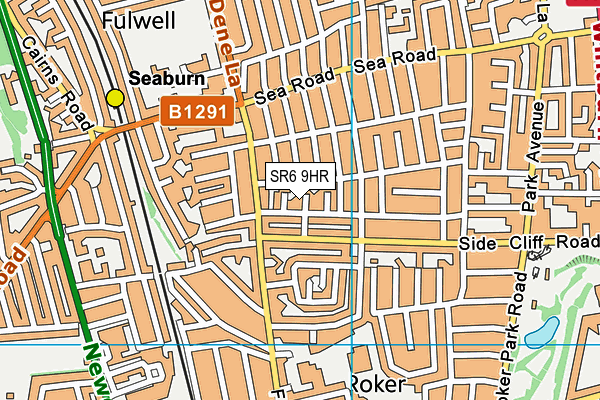 SR6 9HR map - OS VectorMap District (Ordnance Survey)