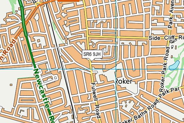 SR6 9JH map - OS VectorMap District (Ordnance Survey)