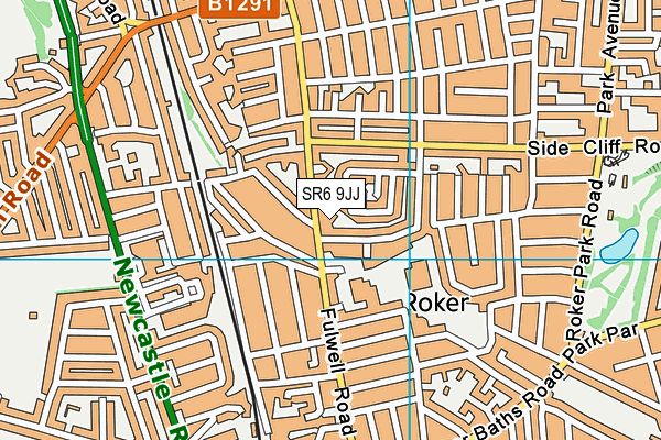 SR6 9JJ map - OS VectorMap District (Ordnance Survey)