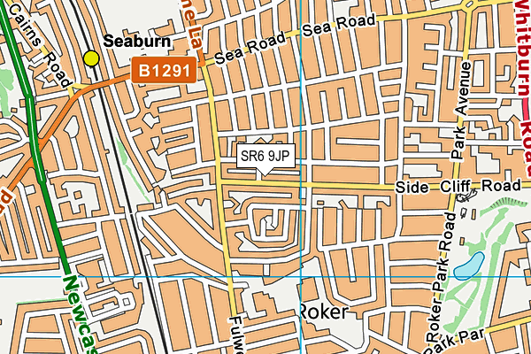 SR6 9JP map - OS VectorMap District (Ordnance Survey)