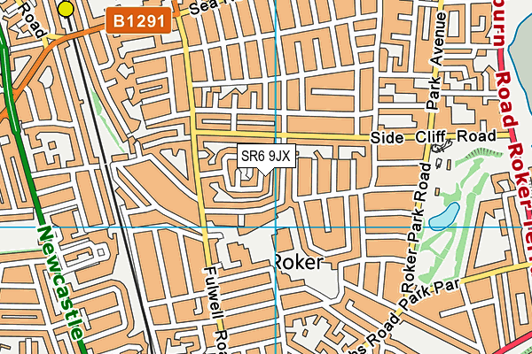 SR6 9JX map - OS VectorMap District (Ordnance Survey)