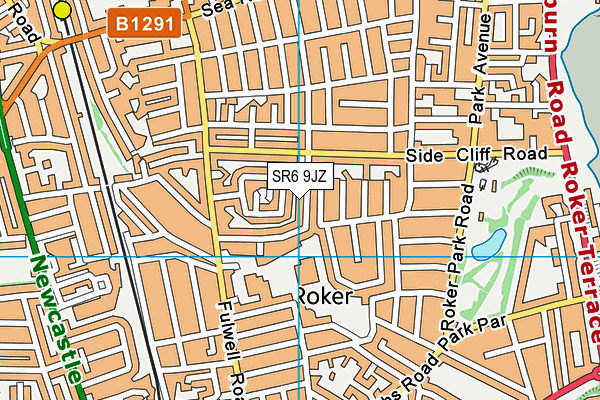 SR6 9JZ map - OS VectorMap District (Ordnance Survey)