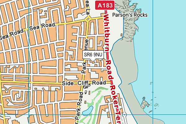 SR6 9NU map - OS VectorMap District (Ordnance Survey)