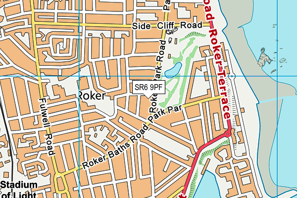 Roker Park map (SR6 9PF) - OS VectorMap District (Ordnance Survey)