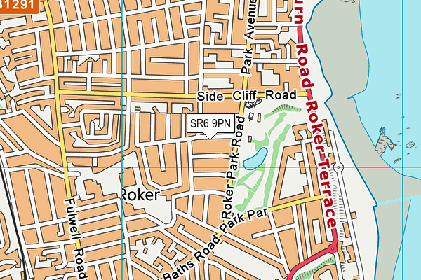 SR6 9PN map - OS VectorMap District (Ordnance Survey)