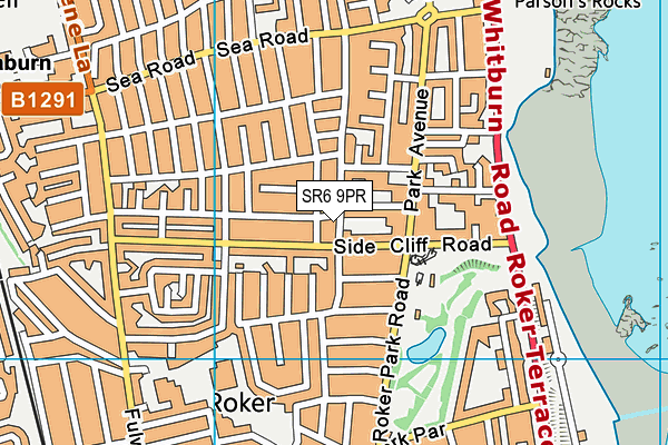 SR6 9PR map - OS VectorMap District (Ordnance Survey)