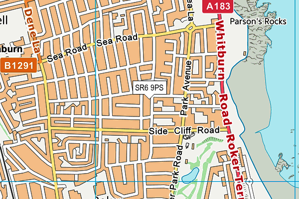 SR6 9PS map - OS VectorMap District (Ordnance Survey)