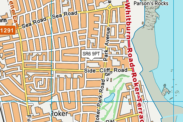 SR6 9PT map - OS VectorMap District (Ordnance Survey)