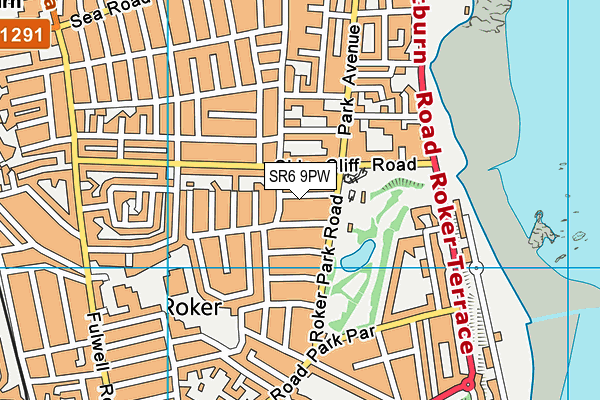 SR6 9PW map - OS VectorMap District (Ordnance Survey)