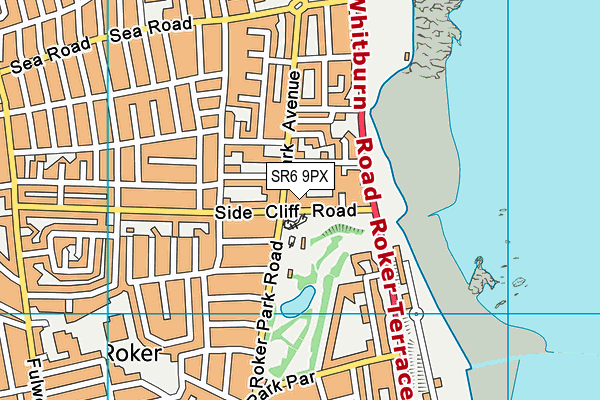 SR6 9PX map - OS VectorMap District (Ordnance Survey)