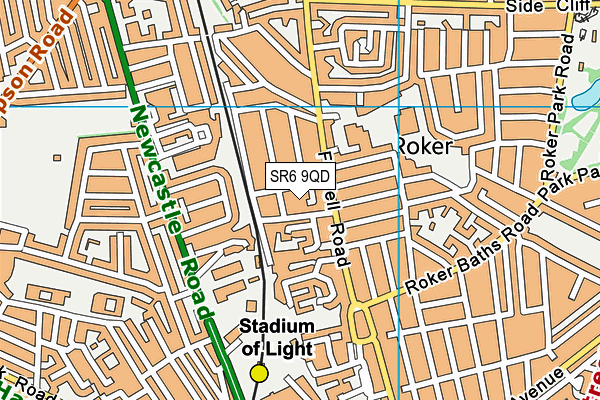 SR6 9QD map - OS VectorMap District (Ordnance Survey)