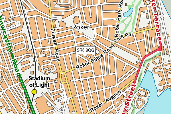 SR6 9QG map - OS VectorMap District (Ordnance Survey)