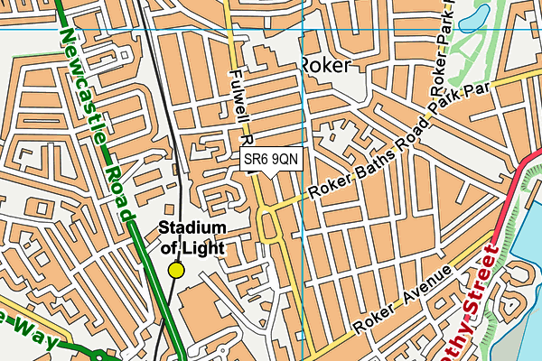 SR6 9QN map - OS VectorMap District (Ordnance Survey)