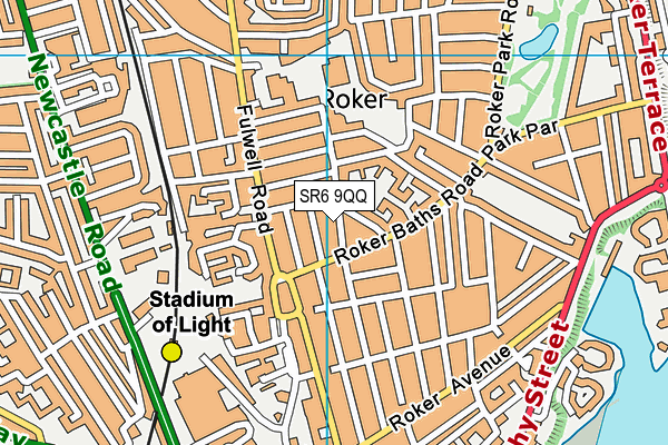 SR6 9QQ map - OS VectorMap District (Ordnance Survey)