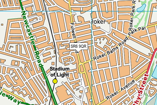 SR6 9QR map - OS VectorMap District (Ordnance Survey)