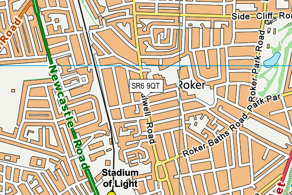 SR6 9QT map - OS VectorMap District (Ordnance Survey)