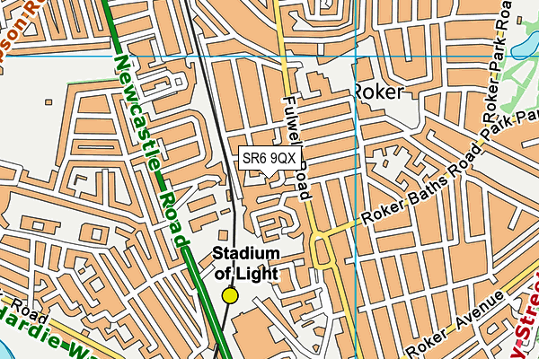 SR6 9QX map - OS VectorMap District (Ordnance Survey)