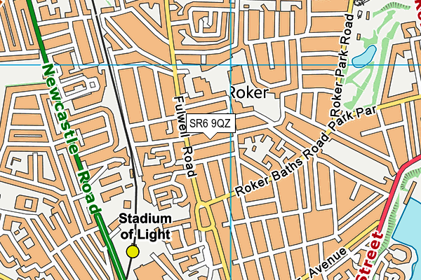 SR6 9QZ map - OS VectorMap District (Ordnance Survey)