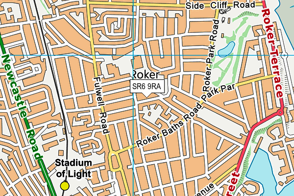 SR6 9RA map - OS VectorMap District (Ordnance Survey)