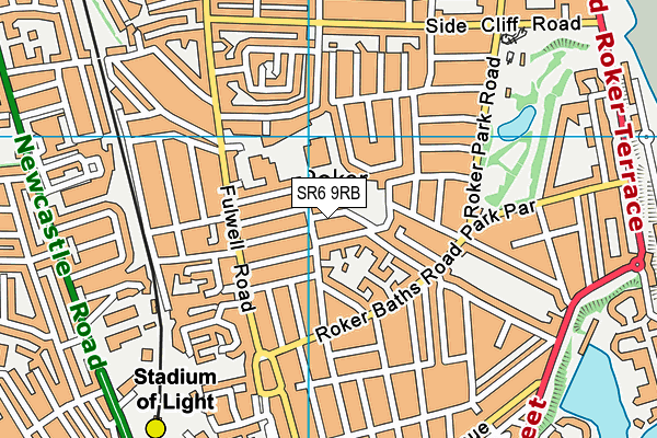 SR6 9RB map - OS VectorMap District (Ordnance Survey)