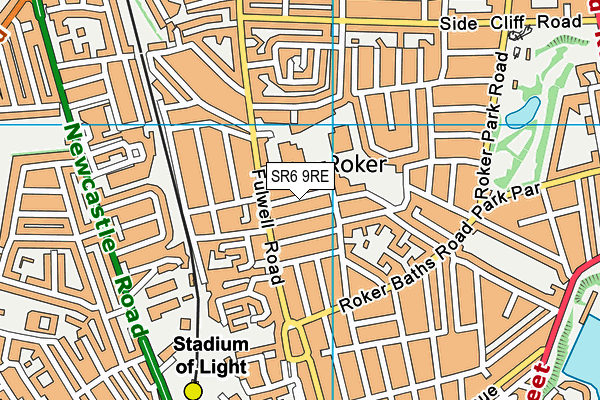 SR6 9RE map - OS VectorMap District (Ordnance Survey)