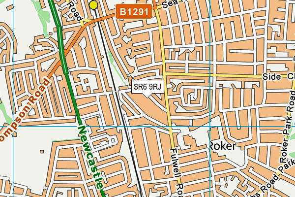 SR6 9RJ map - OS VectorMap District (Ordnance Survey)