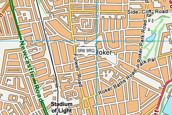 SR6 9RQ map - OS VectorMap District (Ordnance Survey)