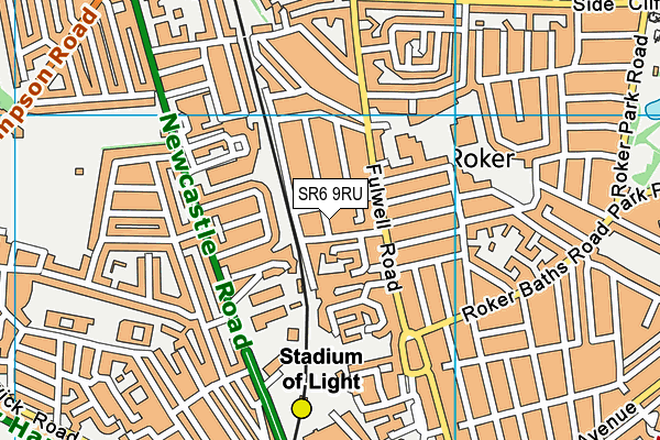 SR6 9RU map - OS VectorMap District (Ordnance Survey)