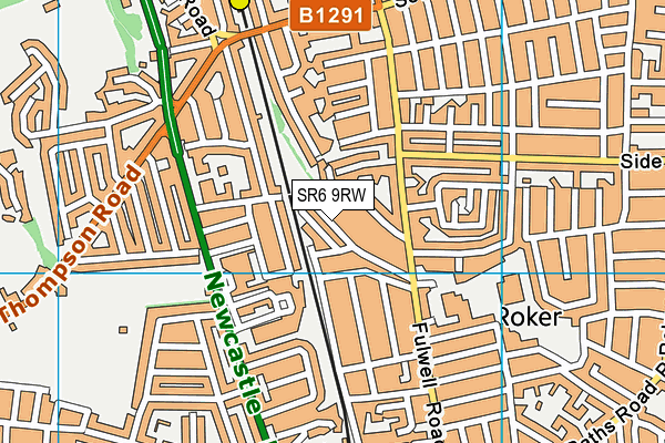 SR6 9RW map - OS VectorMap District (Ordnance Survey)