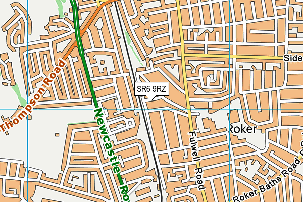 SR6 9RZ map - OS VectorMap District (Ordnance Survey)