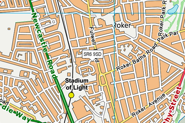 SR6 9SD map - OS VectorMap District (Ordnance Survey)