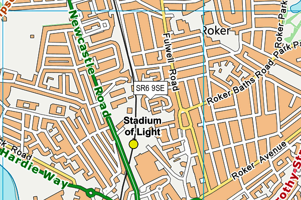 SR6 9SE map - OS VectorMap District (Ordnance Survey)