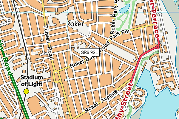 SR6 9SL map - OS VectorMap District (Ordnance Survey)