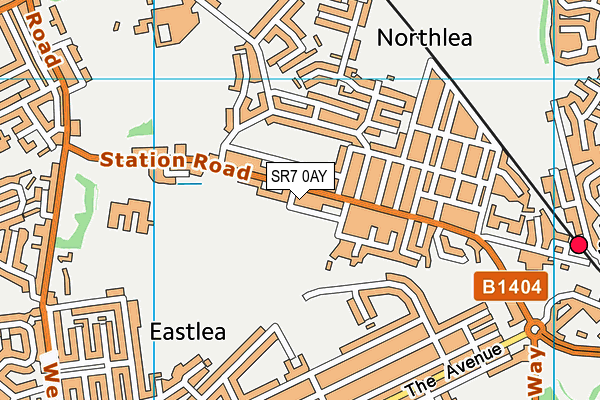 SR7 0AY map - OS VectorMap District (Ordnance Survey)