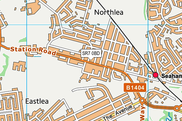 SR7 0BD map - OS VectorMap District (Ordnance Survey)