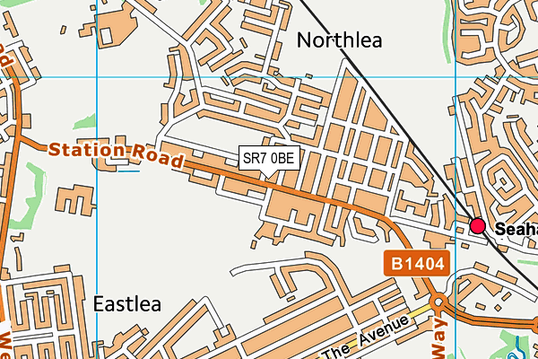 SR7 0BE map - OS VectorMap District (Ordnance Survey)