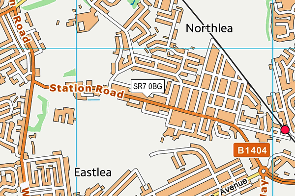 SR7 0BG map - OS VectorMap District (Ordnance Survey)