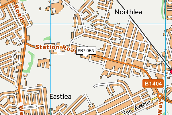 SR7 0BN map - OS VectorMap District (Ordnance Survey)
