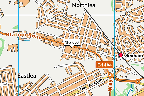 SR7 0BS map - OS VectorMap District (Ordnance Survey)