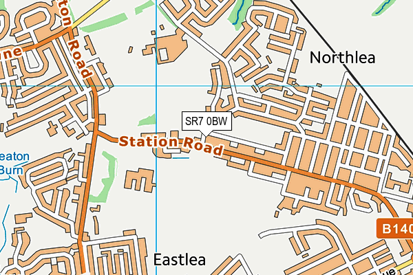 SR7 0BW map - OS VectorMap District (Ordnance Survey)