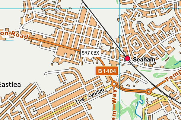 SR7 0BX map - OS VectorMap District (Ordnance Survey)