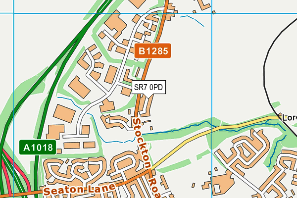 SR7 0PD map - OS VectorMap District (Ordnance Survey)
