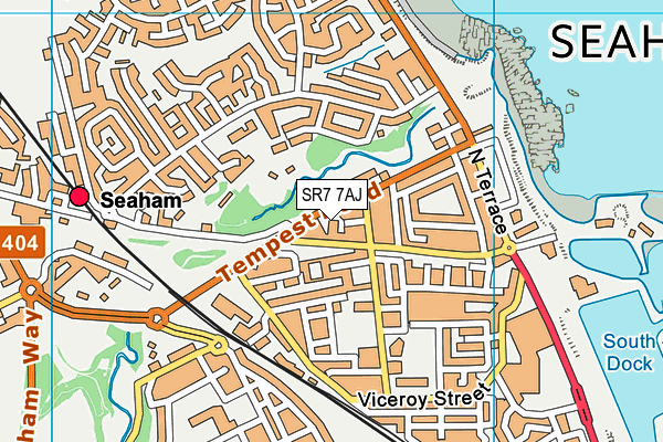 SR7 7AJ map - OS VectorMap District (Ordnance Survey)