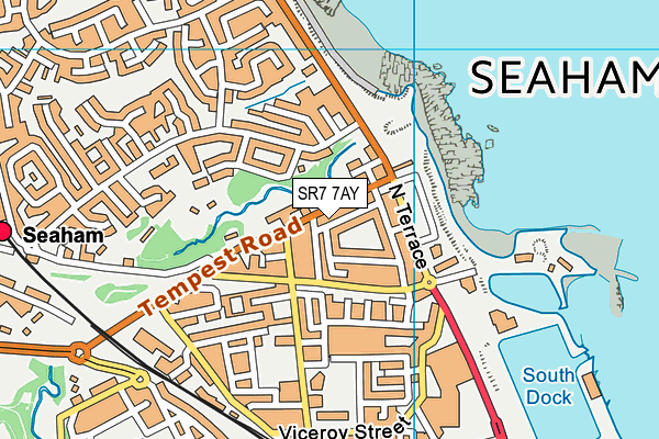 SR7 7AY map - OS VectorMap District (Ordnance Survey)