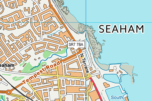 SR7 7BA map - OS VectorMap District (Ordnance Survey)