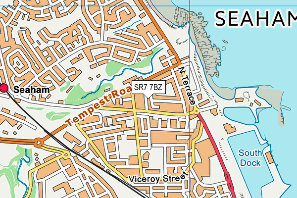 SR7 7BZ map - OS VectorMap District (Ordnance Survey)