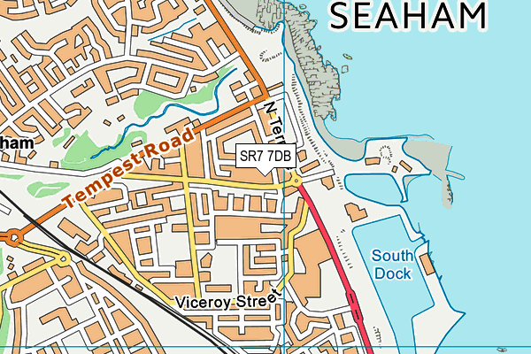 SR7 7DB map - OS VectorMap District (Ordnance Survey)