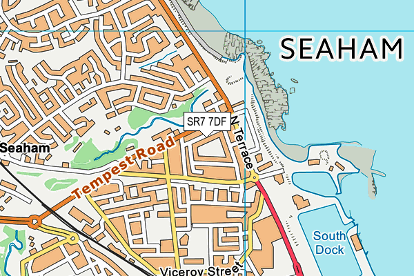 SR7 7DF map - OS VectorMap District (Ordnance Survey)