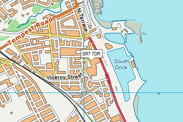 SR7 7DR map - OS VectorMap District (Ordnance Survey)